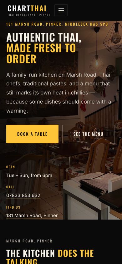 Chart Thai website on a phone