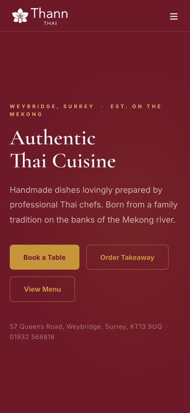 Thann Thai website on a phone